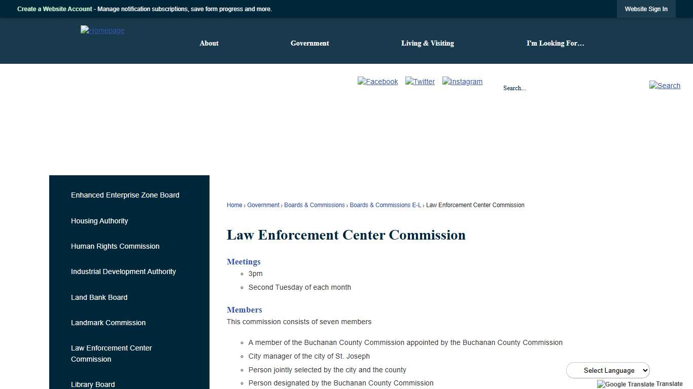 Law Enforcement Center Commission St. Joseph, MO - Official Website